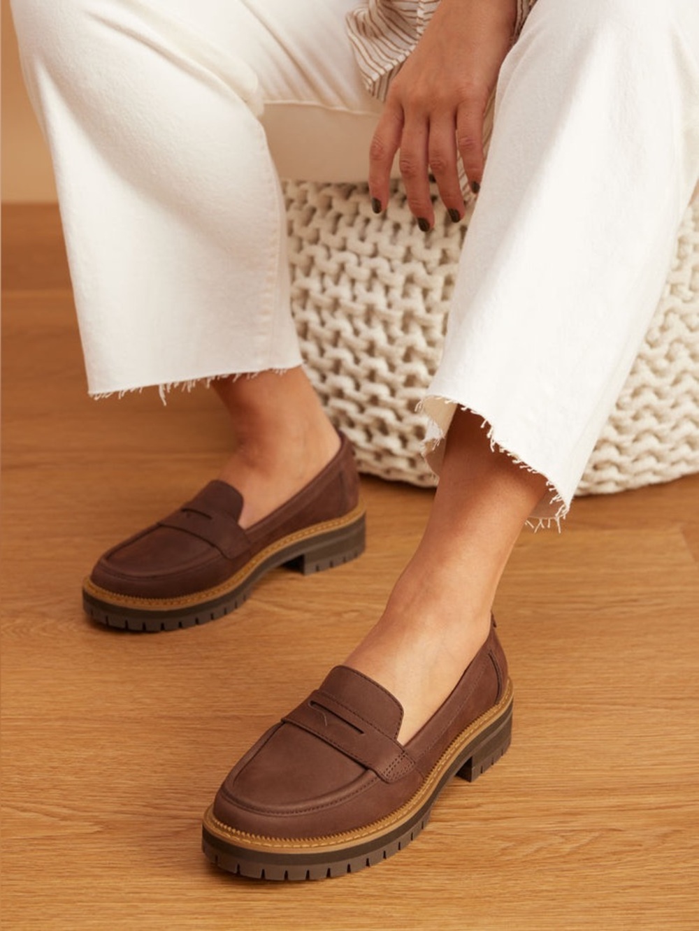 NWOT Toms Cara Loafer - Oak Brown Leather - 9W